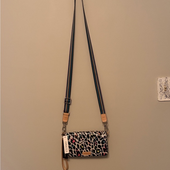 Consuela Leopard Print Crossbody Bag with Tan and Black Accents NWT! - Picture 2 of 8